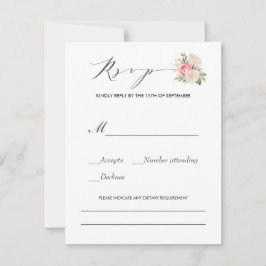 Tarjeta De Confirmación De Asistencia Boda de requisitos dietéticos de tipografía de peo