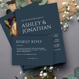 Tarjeta De Confirmación De Asistencia Boda de resaltado de texto negrita minimalista