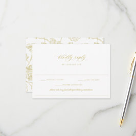 Tarjeta De Confirmación De Asistencia Boda de restricción de dieta de la alergia de oro