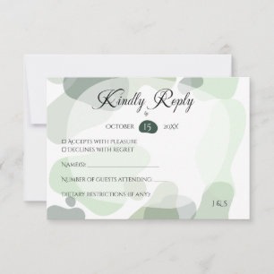 Tarjeta De Confirmación De Asistencia Boda de resumen geométrico de la vegetación orgáni