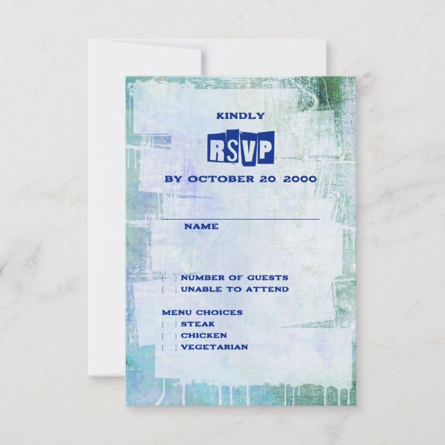 Tarjeta De Confirmación De Asistencia Boda de Rock y Rollo de Graffiti punk (Anverso)