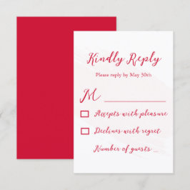 Tarjeta De Confirmación De Asistencia Boda de rojo cereza