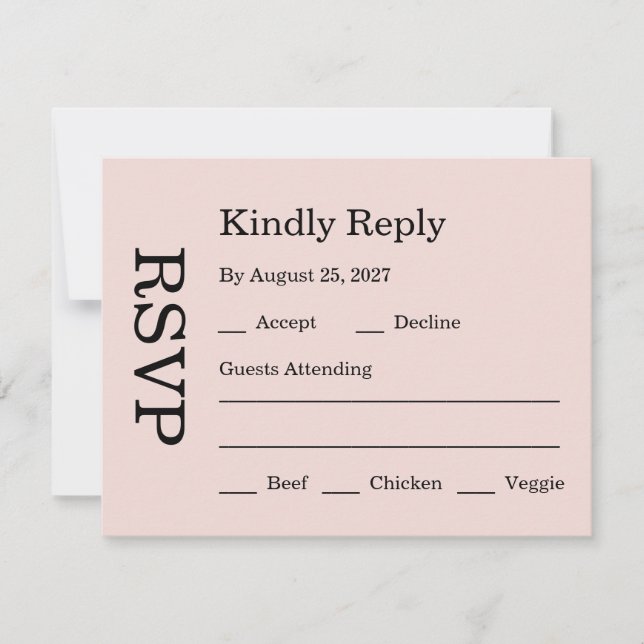 Tarjeta De Confirmación De Asistencia Boda de rosa moderna (Anverso)