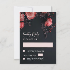 Tarjeta De Confirmación De Asistencia Boda de rosas 3D albaricoque