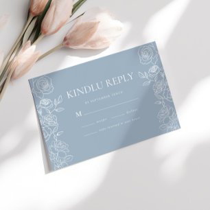 Tarjeta De Confirmación De Asistencia Boda de Rosas franceses modernos y turbulentos