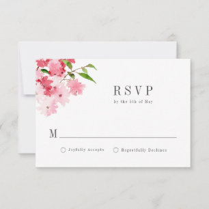 Tarjeta De Confirmación De Asistencia Boda de rosas rojas y rosadas elegantes acuarela