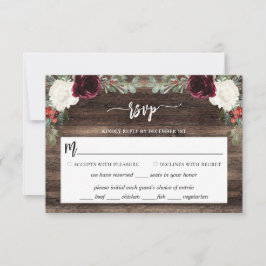 Tarjeta De Confirmación De Asistencia Boda de Rustic Wood Navidades