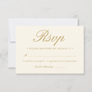 Tarjeta De Confirmación De Asistencia Boda de salón moderno vintage marfil