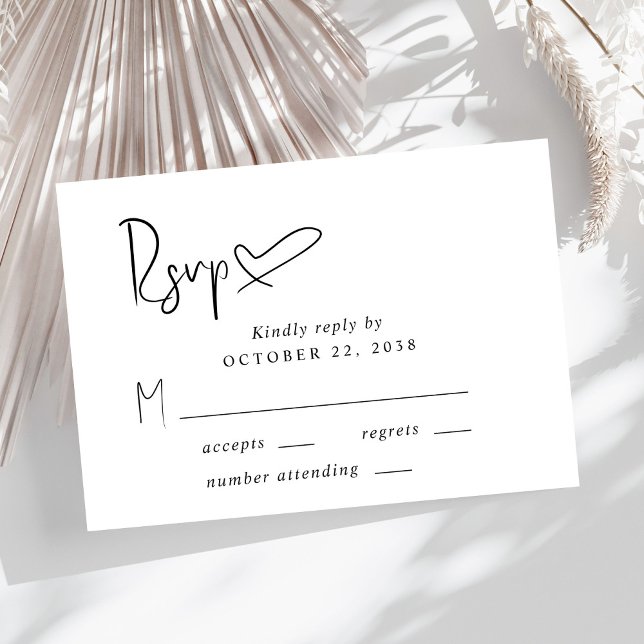 Tarjeta De Confirmación De Asistencia Boda de script de moda (Subido por el creador)