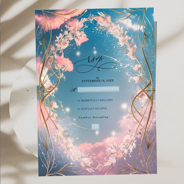 Tarjeta De Confirmación De Asistencia Boda de SkyLove Ornate Rosy Florals (Subido por el creador)