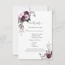 Tarjeta De Confirmación De Asistencia Boda de solicitud de canción de color de agua mora