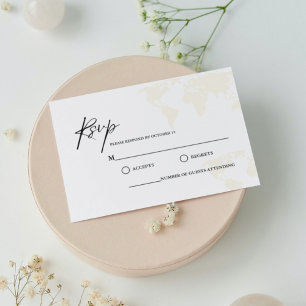 Tarjeta De Confirmación De Asistencia Boda de temas de viajes de destino