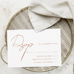 Tarjeta De Confirmación De Asistencia Boda de terracota rústica con caligrafía elegante
