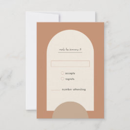 Tarjeta De Confirmación De Asistencia Boda de Terracotta de Arco Geométrico Boho moderno