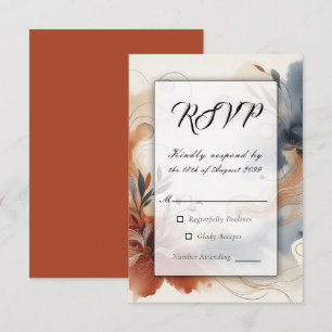 Tarjeta De Confirmación De Asistencia Boda de Terracotta Twilight y Navalny Blooms
