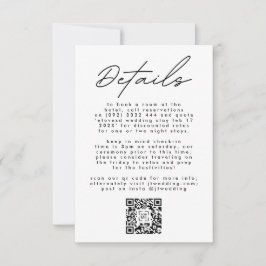 Tarjeta De Confirmación De Asistencia Boda de texto simple moderno en blanco y negro CÓD