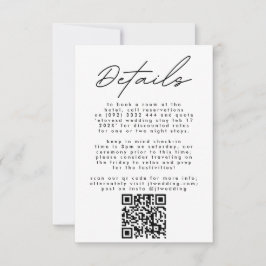Tarjeta De Confirmación De Asistencia Boda de texto simple moderno en blanco y negro CÓD
