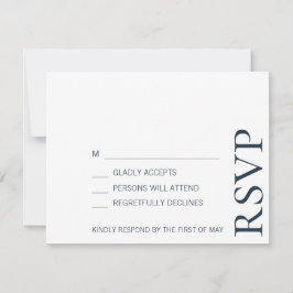 Tarjeta De Confirmación De Asistencia Boda de texto simple y elegante Minimalista