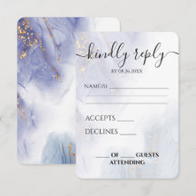 Boda de Tinta de Alcohol Azul Púrpura Personalizad