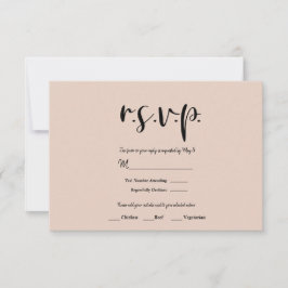 Tarjeta De Confirmación De Asistencia Boda de Tipo Negro Mínimo Moderno CUALQUIER COLOR