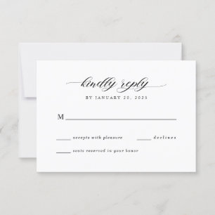 Tarjeta De Confirmación De Asistencia Boda de Tipografía Clásica Moderna Elegante Simple