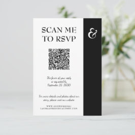 Tarjeta De Confirmación De Asistencia Boda de tipografía moderna CÓDIGO QR