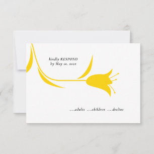 TARJETA DE CONFIRMACIÓN DE ASISTENCIA BODA DE TULIP AMARILLO MOD