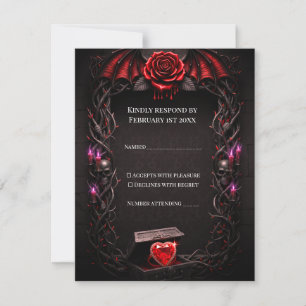 Tarjeta De Confirmación De Asistencia Boda de vampiros góticos de Noche Eterna Romance O