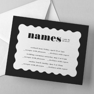 Tarjeta De Confirmación De Asistencia Boda de varios eventos con borde moderno en escalo