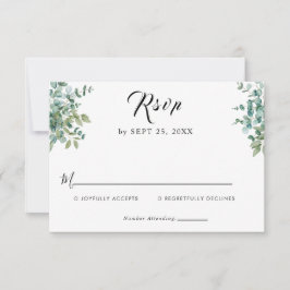 Tarjeta De Confirmación De Asistencia boda de vegetación de eucalipto