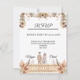 Tarjeta De Confirmación De Asistencia Boda de verano con flores elegantes