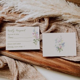 Tarjeta De Confirmación De Asistencia Boda de verano floral dibujada a mano