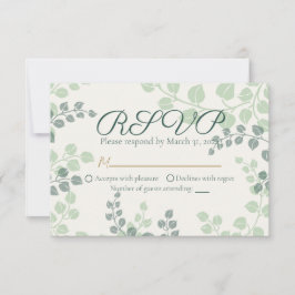 Tarjeta De Confirmación De Asistencia Boda de verde