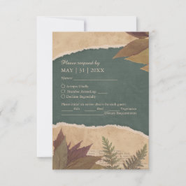 Tarjeta De Confirmación De Asistencia boda de verdor de moda de boho boho aderezado