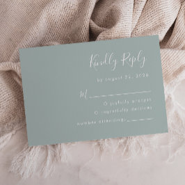 Tarjeta De Confirmación De Asistencia Boda de vidrio marino de escritura moderna