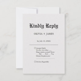 Tarjeta De Confirmación De Asistencia Boda de Vintage simple y elegante
