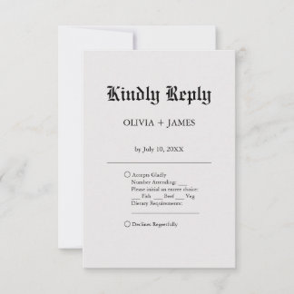 Tarjeta De Confirmación De Asistencia Boda de Vintage simple y elegante
