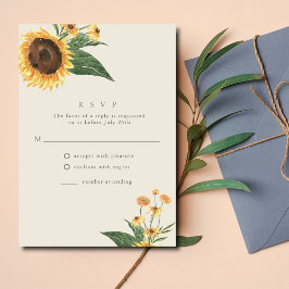 Tarjeta De Confirmación De Asistencia Boda del Boho del girasol
