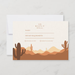 Tarjeta De Confirmación De Asistencia Boda del Desierto de Cactus de Sunset