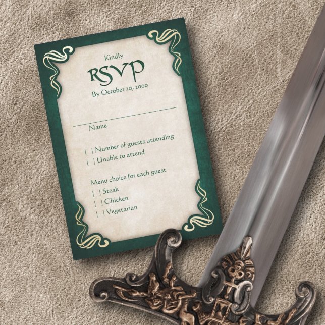 Tarjeta De Confirmación De Asistencia Boda del Dragón Viking Celtic (Subido por el creador)