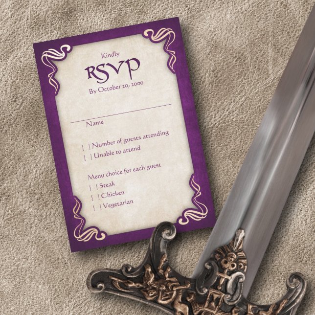 Tarjeta De Confirmación De Asistencia Boda del Dragón Viking Celtic (Subido por el creador)