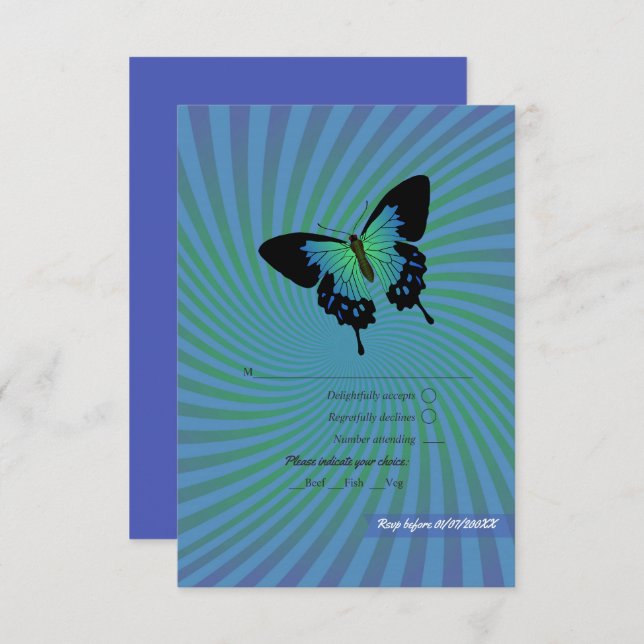 Tarjeta De Confirmación De Asistencia Boda del Festival de Rock de Verano (Anverso / Reverso)