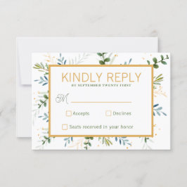 Tarjeta De Confirmación De Asistencia Boda del follaje Greenery eucalipto