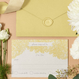 Tarjeta De Confirmación De Asistencia Boda del iris amarillo en llamas Dahlia