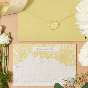 Tarjeta De Confirmación De Asistencia Boda del iris amarillo en llamas Dahlia