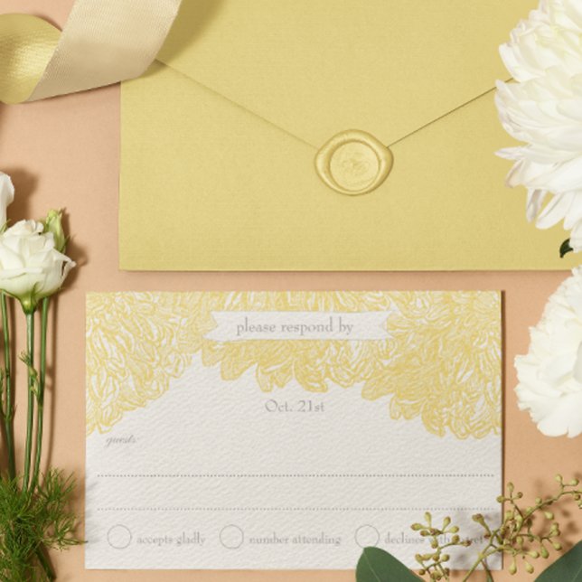 Tarjeta De Confirmación De Asistencia Boda del iris amarillo en llamas Dahlia (Subido por el creador)