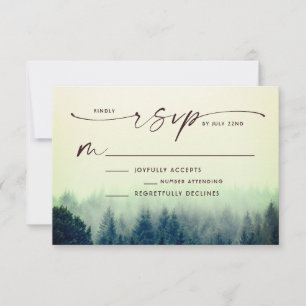 Tarjeta De Confirmación De Asistencia Boda del lago Woodland
