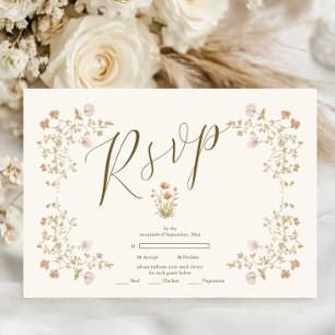 Tarjeta De Confirmación De Asistencia Boda del marco antiguo floral de Rococo