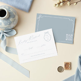 Tarjeta De Confirmación De Asistencia Boda del monograma de la banda dibujada a mano y d