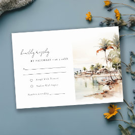 Tarjeta De Confirmación De Asistencia Boda del paisaje acuático de Montego Bay Jamaica